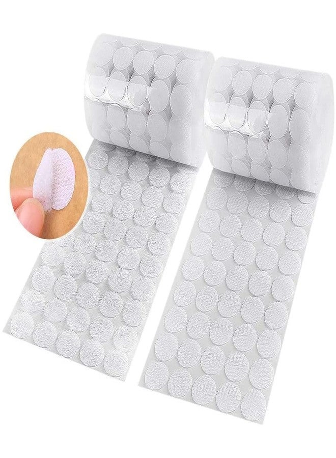 Oligitdi Tape with Adhesive 100 Pairs Dots Hook and Loop Self Adhesive Back Coin Fasteners with Waterproof Sticky Glue (2 cm Diameter) (White) - Image 1